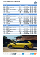 VW Golf Variant cennik 2022 SK EUR 